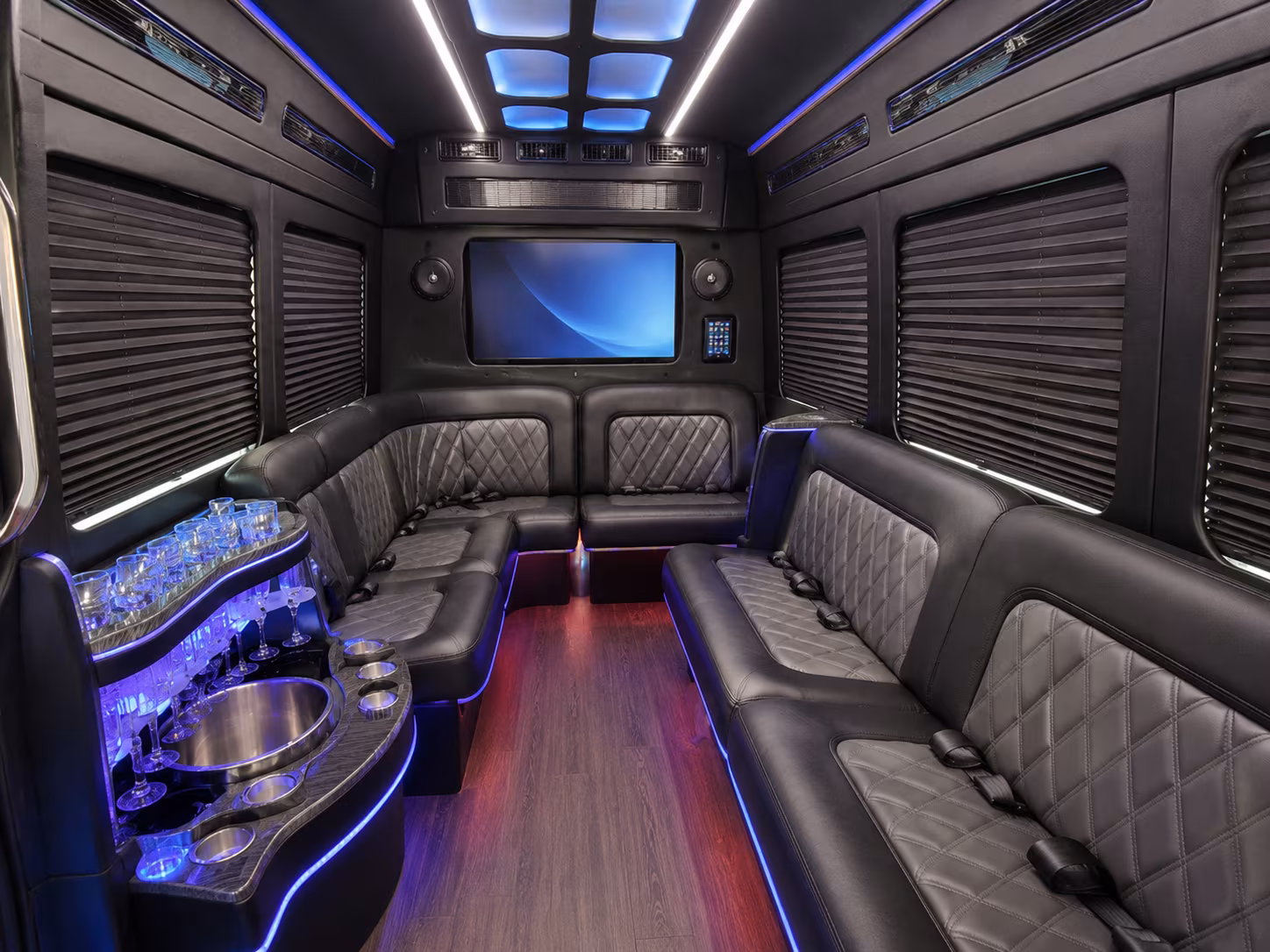quincy party bus interior